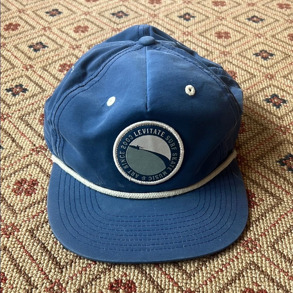 Classic Blue and White Snapback Cap with Patch